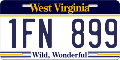 WV license plate 1FN899