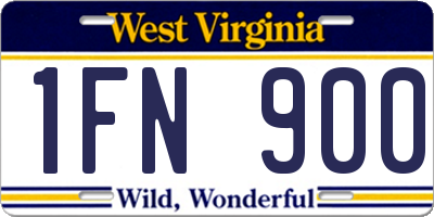 WV license plate 1FN900