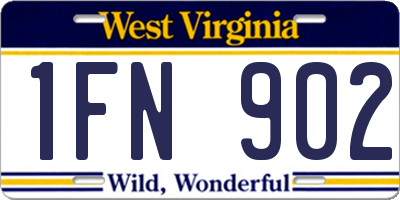 WV license plate 1FN902