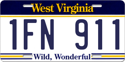 WV license plate 1FN911