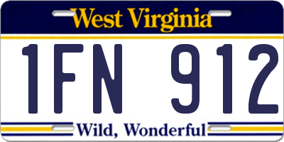 WV license plate 1FN912