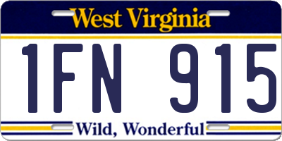 WV license plate 1FN915