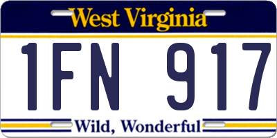 WV license plate 1FN917