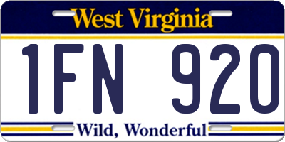 WV license plate 1FN920