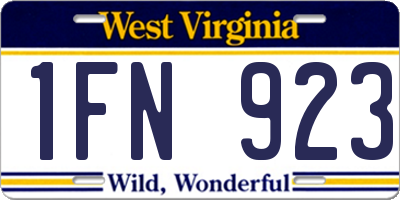 WV license plate 1FN923