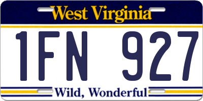 WV license plate 1FN927