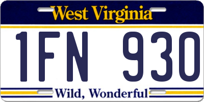 WV license plate 1FN930