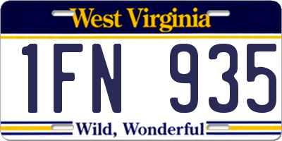 WV license plate 1FN935