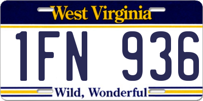 WV license plate 1FN936