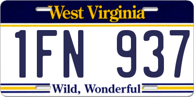 WV license plate 1FN937
