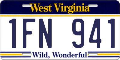WV license plate 1FN941