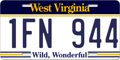 WV license plate 1FN944