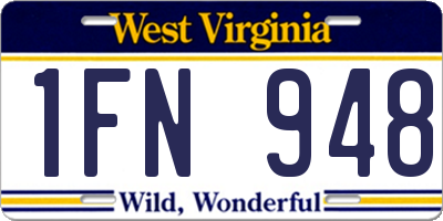 WV license plate 1FN948