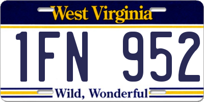 WV license plate 1FN952