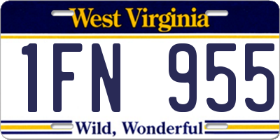 WV license plate 1FN955