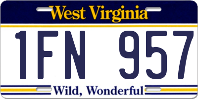 WV license plate 1FN957