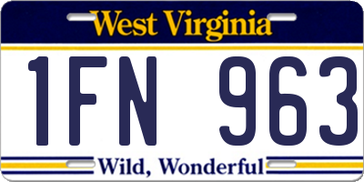 WV license plate 1FN963