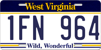 WV license plate 1FN964