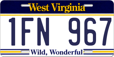 WV license plate 1FN967
