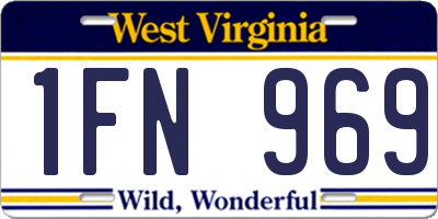 WV license plate 1FN969