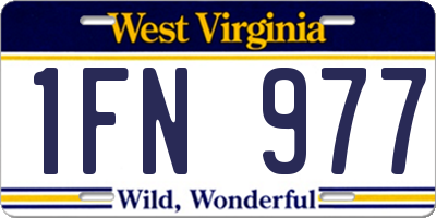 WV license plate 1FN977