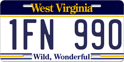 WV license plate 1FN990