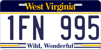WV license plate 1FN995