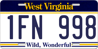 WV license plate 1FN998