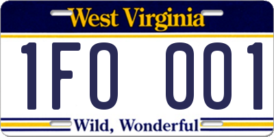 WV license plate 1FO001