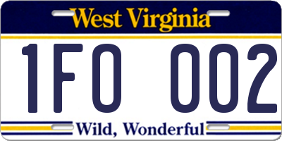WV license plate 1FO002