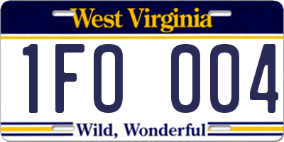 WV license plate 1FO004
