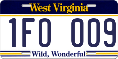WV license plate 1FO009