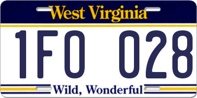 WV license plate 1FO028