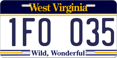 WV license plate 1FO035