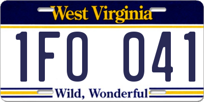 WV license plate 1FO041