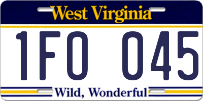 WV license plate 1FO045