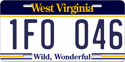 WV license plate 1FO046