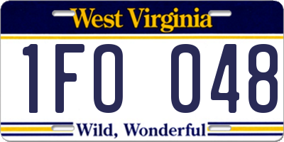 WV license plate 1FO048