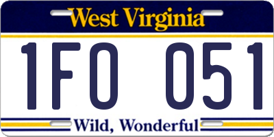 WV license plate 1FO051