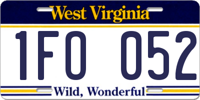 WV license plate 1FO052