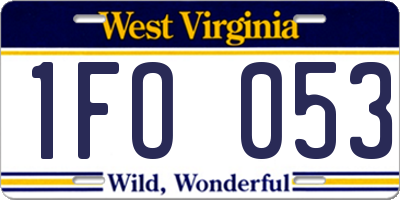 WV license plate 1FO053