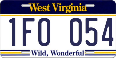 WV license plate 1FO054