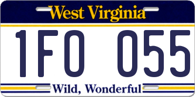 WV license plate 1FO055