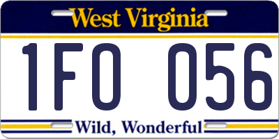 WV license plate 1FO056