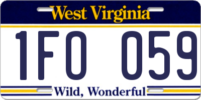WV license plate 1FO059