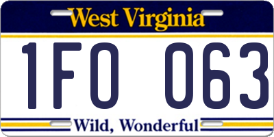 WV license plate 1FO063