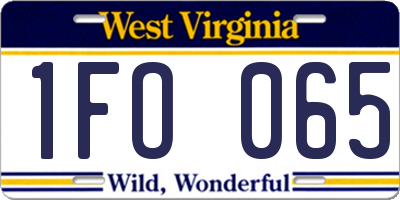 WV license plate 1FO065