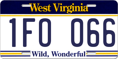 WV license plate 1FO066