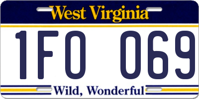 WV license plate 1FO069