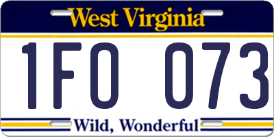 WV license plate 1FO073